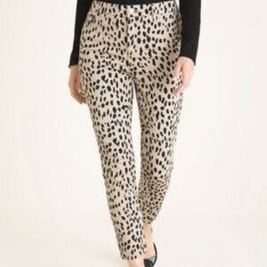 Chicos Ankle Pants Size 2 Animal Print in Beige and Black